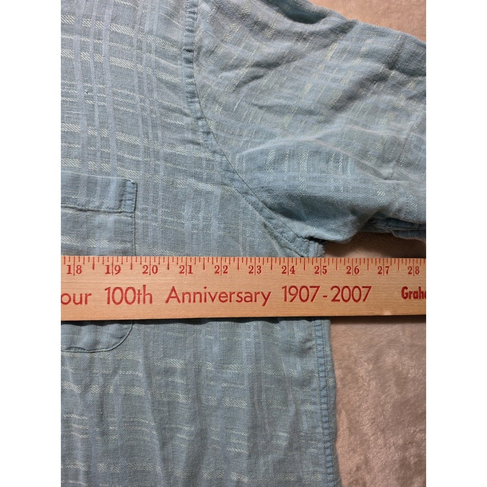 Tasso Elba Island Mens XXL Blue Linen Blend Short Sleeve Button Front Resort‎ - Picture 6 of 6